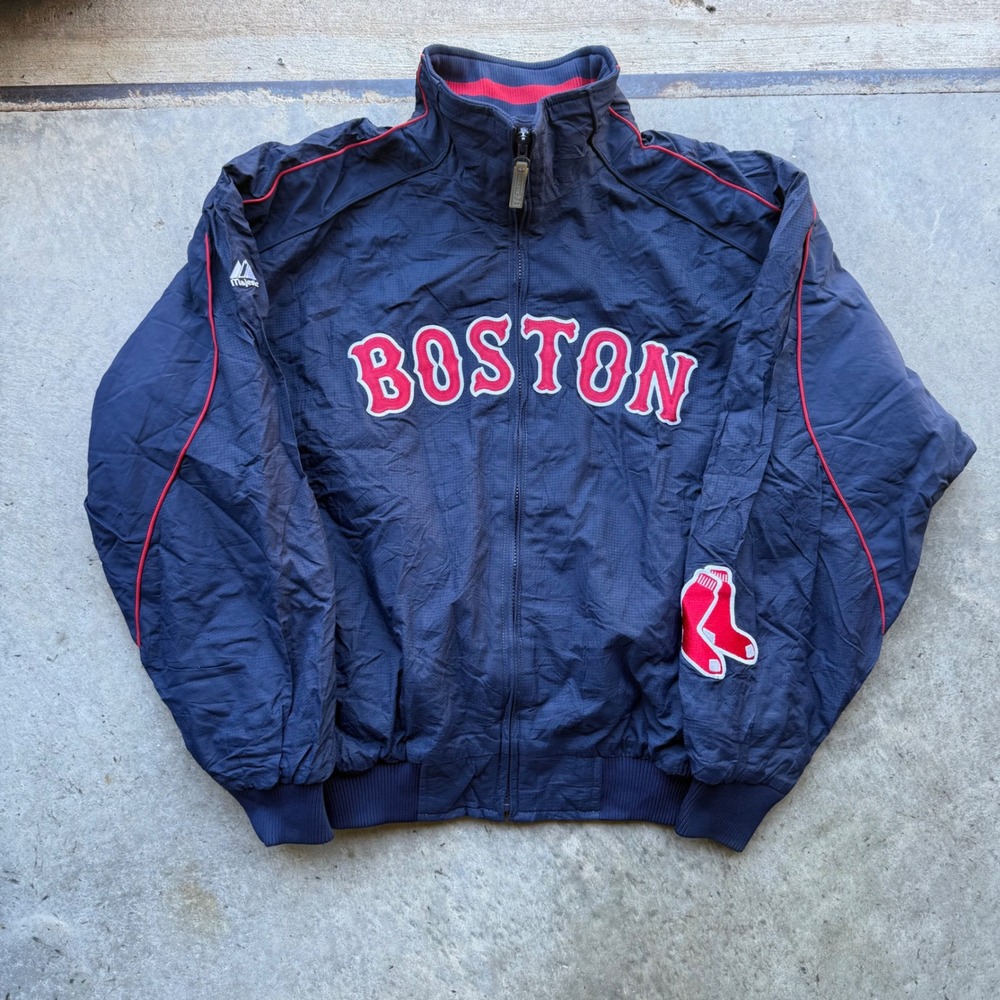 Majestic Boston Red Sox MLB Authentic Collection Full Zip Jacket Navy VTG Men M